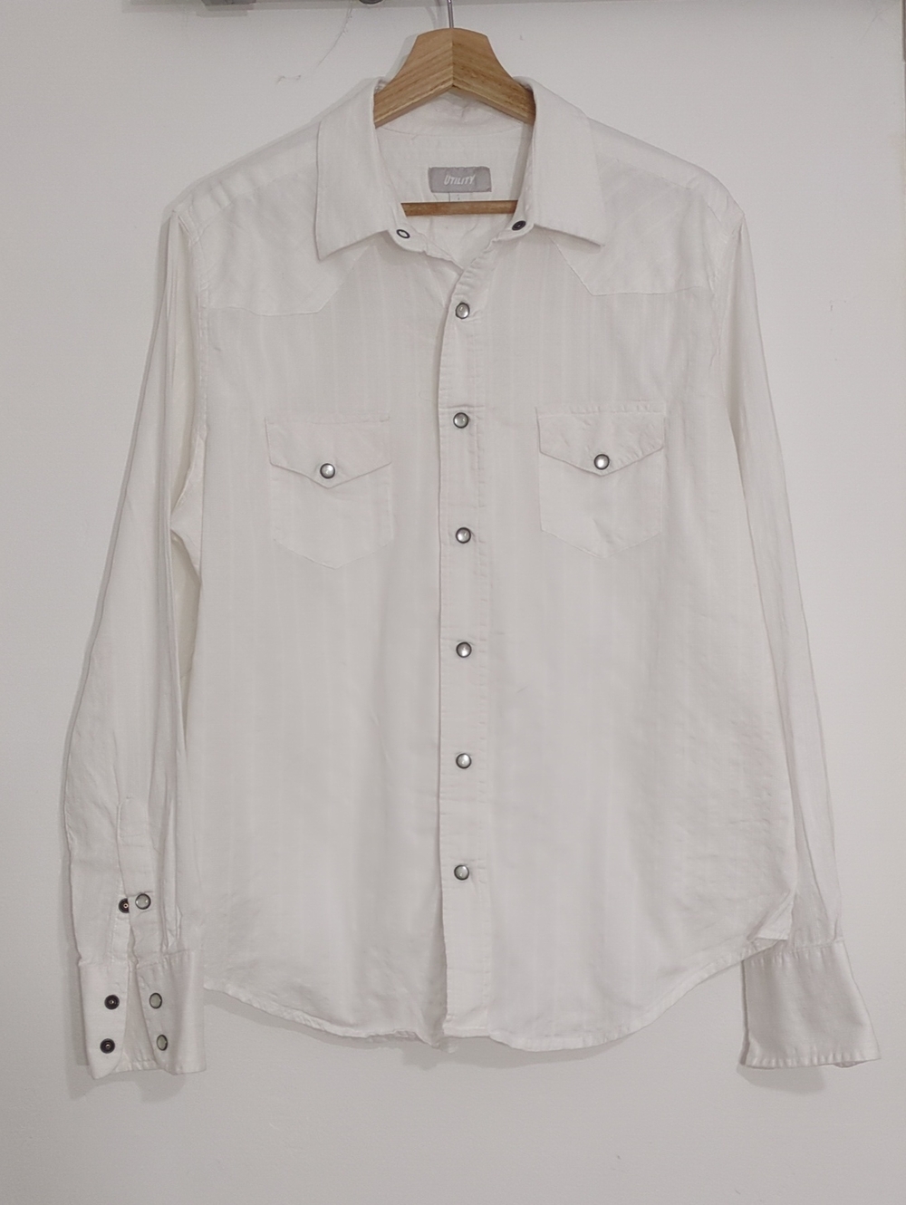 White Western Shirt with Chest Pockets
